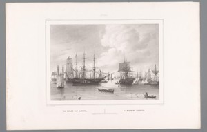 Gezicht op de ankerplaats van Batavia