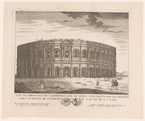 Gezicht op de Arena van Nîmes