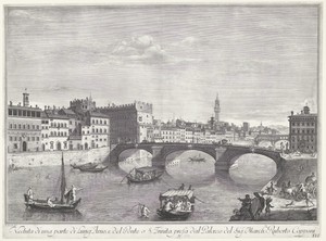 Gezicht op de Arno te Florence