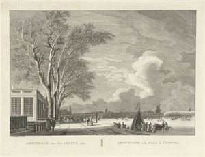 Gezicht op de bevroren Amstel te Amsterdam, 1762
