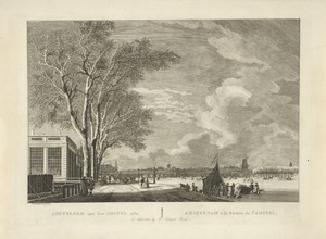 Gezicht op de bevroren Amstel te Amsterdam, 1762