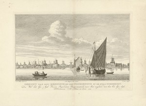 Gezicht op de Biesbosch en de Noordendijk bij Dordrecht
