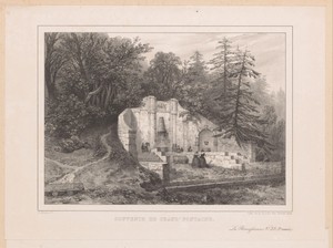 Gezicht op de bron van Chaudfontaine