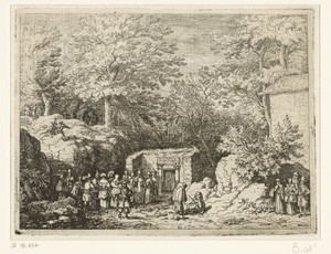 Gezicht op de bron van Sauvenière bij Spa