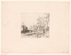 Gezicht op de brug bij het Begijnhof te Brugge