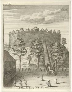 Gezicht op de Burcht van Leiden
