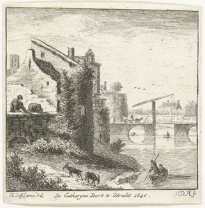 Gezicht op de Catharijnepoort te Utrecht