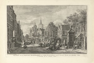Gezicht op de Dagelijkse Groenmarkt te Den Haag