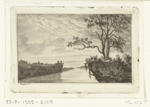 Gezicht op de Donau bij Lintz