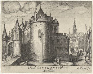 Gezicht op de Eerste Sint-Antoniespoort te Amsterdam