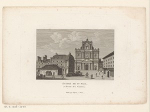 Gezicht op de Église Saint-Paul-Saint-Louis te Parijs