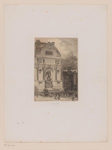 Gezicht op de Fontaine Saint-Michel in Parijs