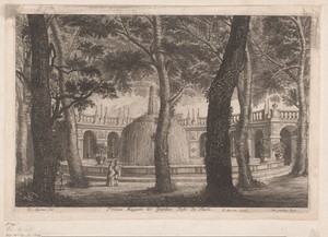 Gezicht op de Fontana dell'Ovato bij de Villa d'Este te Tivoli