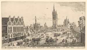 Gezicht op de gevangenistoren in Danzig, gezien vanuit het noorden