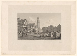 Gezicht op de Grossneumarkt in Hamburg