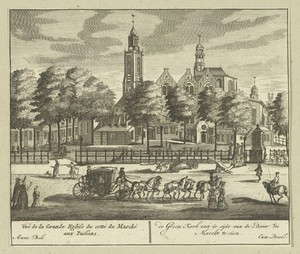 Gezicht op de Grote Kerk te Den Haag