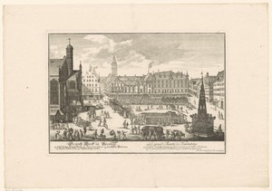 Gezicht op de grote Markt in Neurenberg