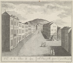 Gezicht op de Grote Markt van Spa