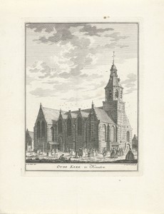 Gezicht op de Grote of Sint-Catharinakerk te Heusden