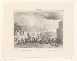 Gezicht op de Grotemarkt te Rotterdam