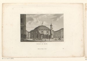 Gezicht op de Halle aux blés te Parijs