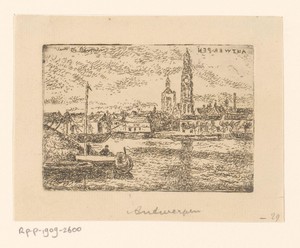Gezicht op de haven van Antwerpen