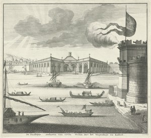Gezicht op de haven van Civitavecchia