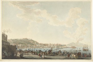 Gezicht op de haven van Napels