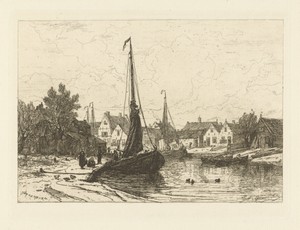 Gezicht op de haven van Spakenburg