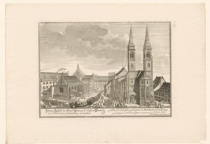 Gezicht op de Heilige Sebalduskerk in Neurenberg
