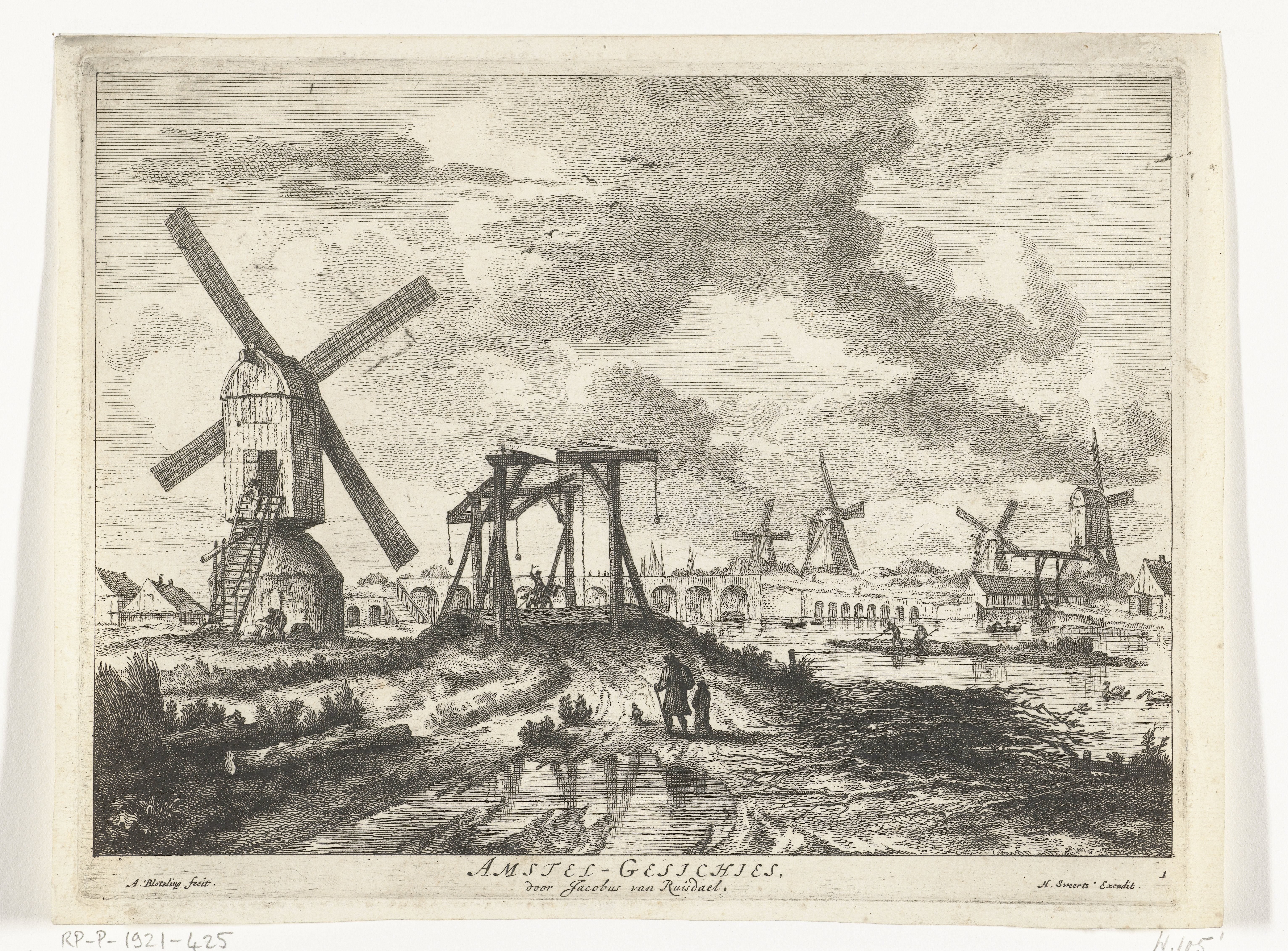 Gezicht op de Hogesluis vanaf de Utrechtse zijde by Abraham Bloteling