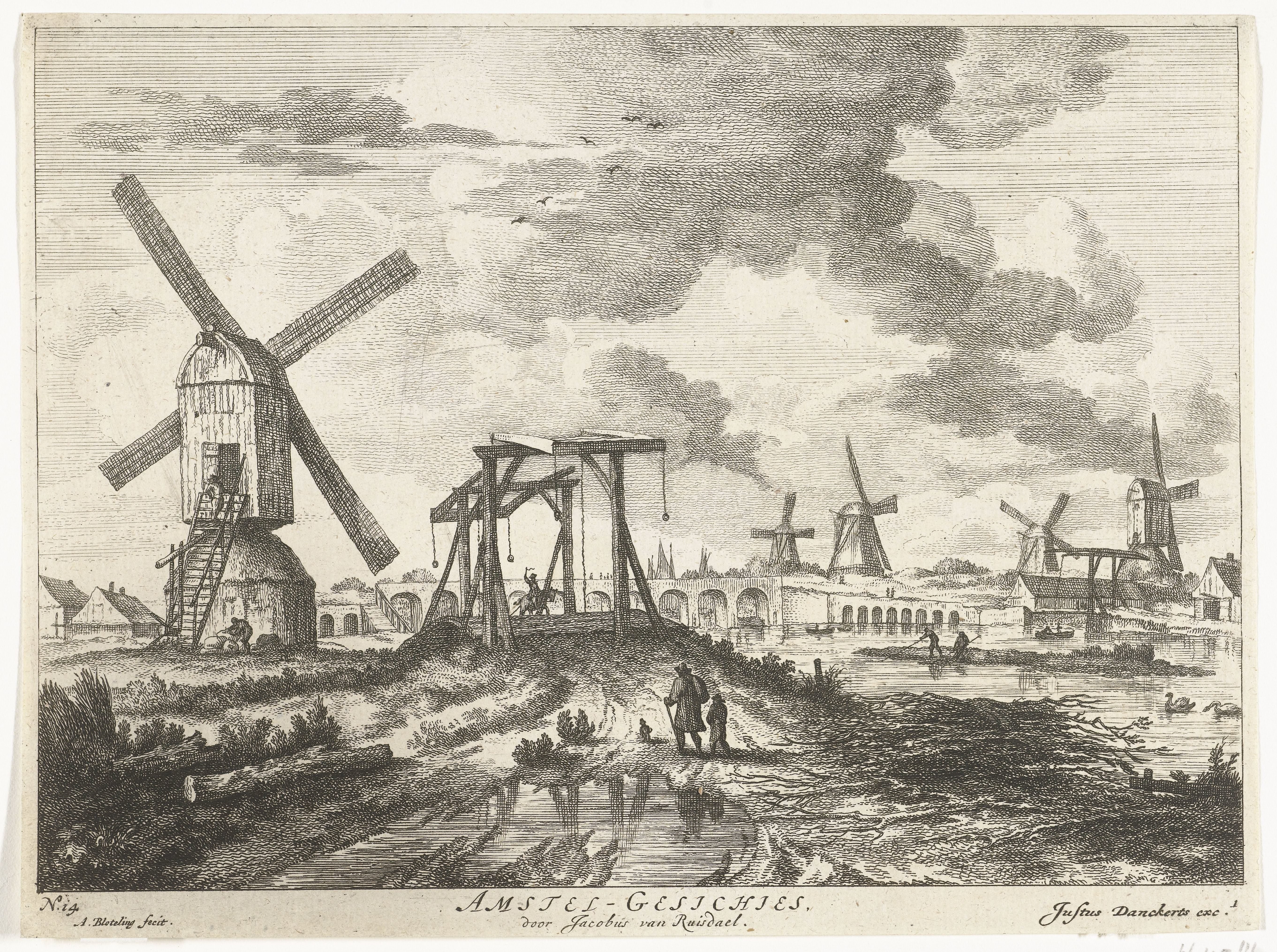 Gezicht op de Hogesluis vanaf de Utrechtse zijde by Abraham Bloteling
