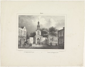 Gezicht op de Hogewoerdspoort in Leiden