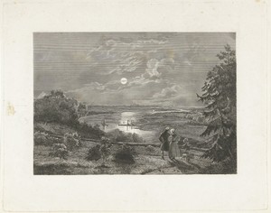Gezicht op de Hunneschans bij Doorwerth met in de verte de Eusebiuskerk te Arnhem