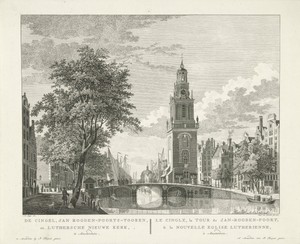 Gezicht op de Jan Roodenpoortstoren te Amsterdam