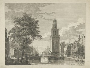 Gezicht op de Jan Roodenpoortstoren te Amsterdam