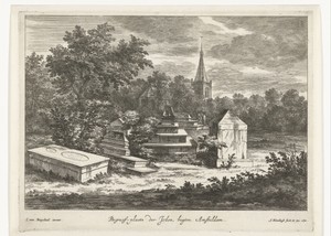 Gezicht op de Joodse begraafplaats Beth Haim te Ouderkerk aan de Amstel