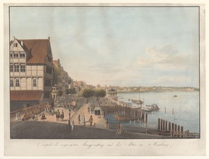 Gezicht op de Jungfernstieg te Hamburg