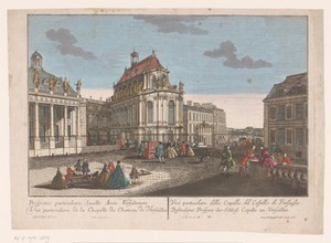 Gezicht op de kapel van paleis Versailles