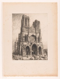 Gezicht op de Kathedraal van Reims