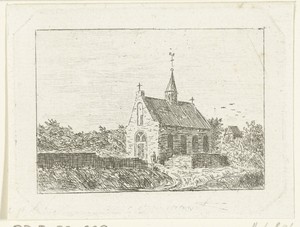 Gezicht op de kerk te Ubbergen bij Nijmegen