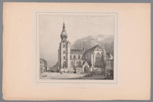 Gezicht op de kerk van Dinant