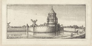 Gezicht op de Kleine Houtpoort te Haarlem
