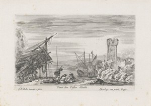 Gezicht op de kust van Italië