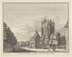 Gezicht op de markt te Wijk bij Duurstede