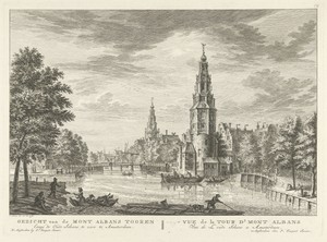 Gezicht op de Montelbaanstoren te Amsterdam