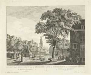 Gezicht op de Munttoren te Amsterdam