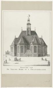 Gezicht op de Nieuwe kerk te Den Haag