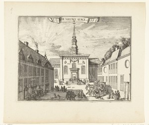 Gezicht op de Nieuwe Kerk te Haarlem