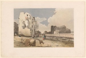 Gezicht op de Notre Dame vanaf de Saint-Bernard kade gezien